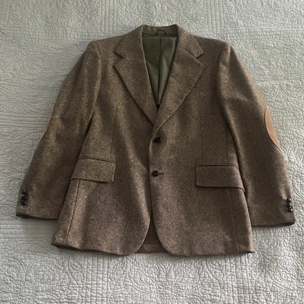 Vintage Wool Women's Blazer with Elbow Accents